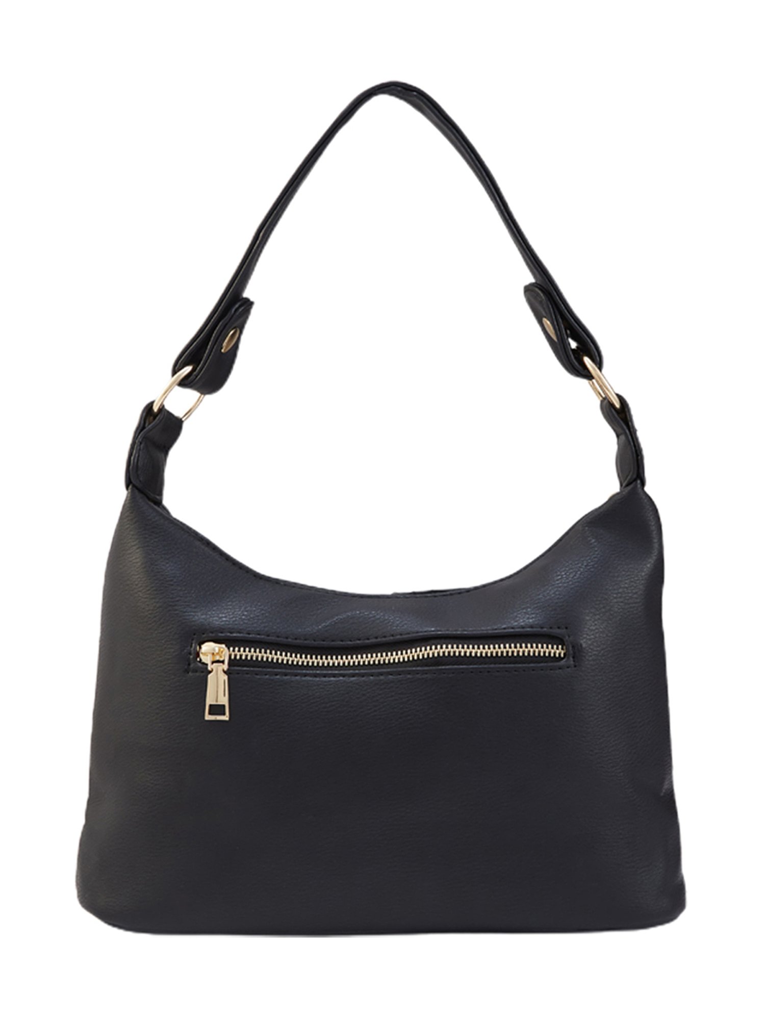 Globus Black Solid Medium Hobo Bag