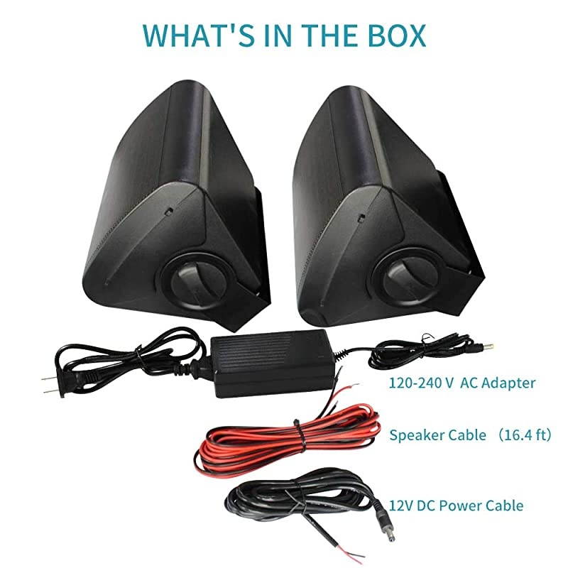 4 Inch Outdoor Indoor Patio Bluetooth Wall Mount Speakers Waterproof (Black)