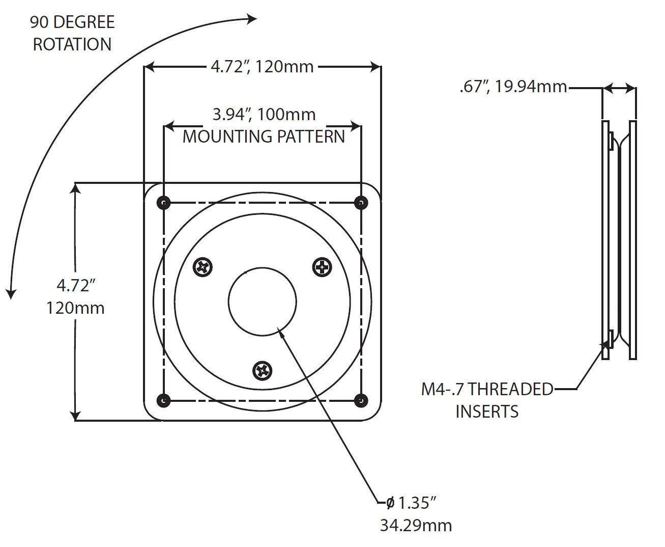 Maclocks VESA Orientation Swivel Plate for Use with Tablet Enclosures (VRP-B)