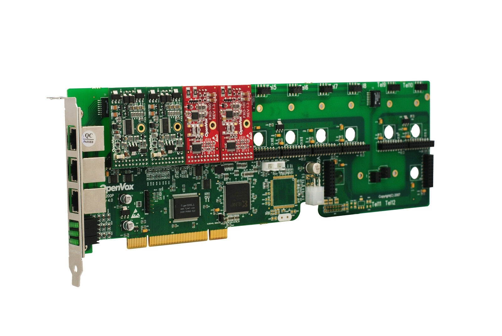 OpenVox A1200P0202 12 Port Analog PCI Base Card + 2 FXS + 2 FXO