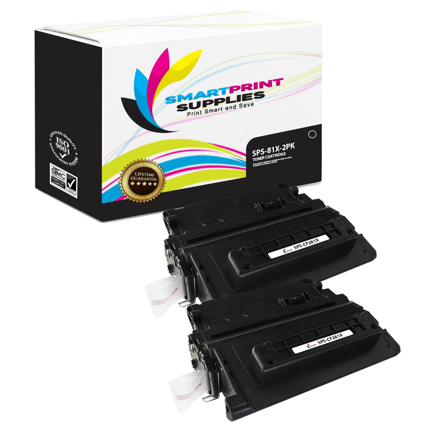 Smart Print Supplies Compatible 81X CF281X Black High Yield Toner Cartridge Replacement for HP LaserJet Enterprise M605 M606 M625 MFP M630 Printers (25,000 Pages) - 2 Pack