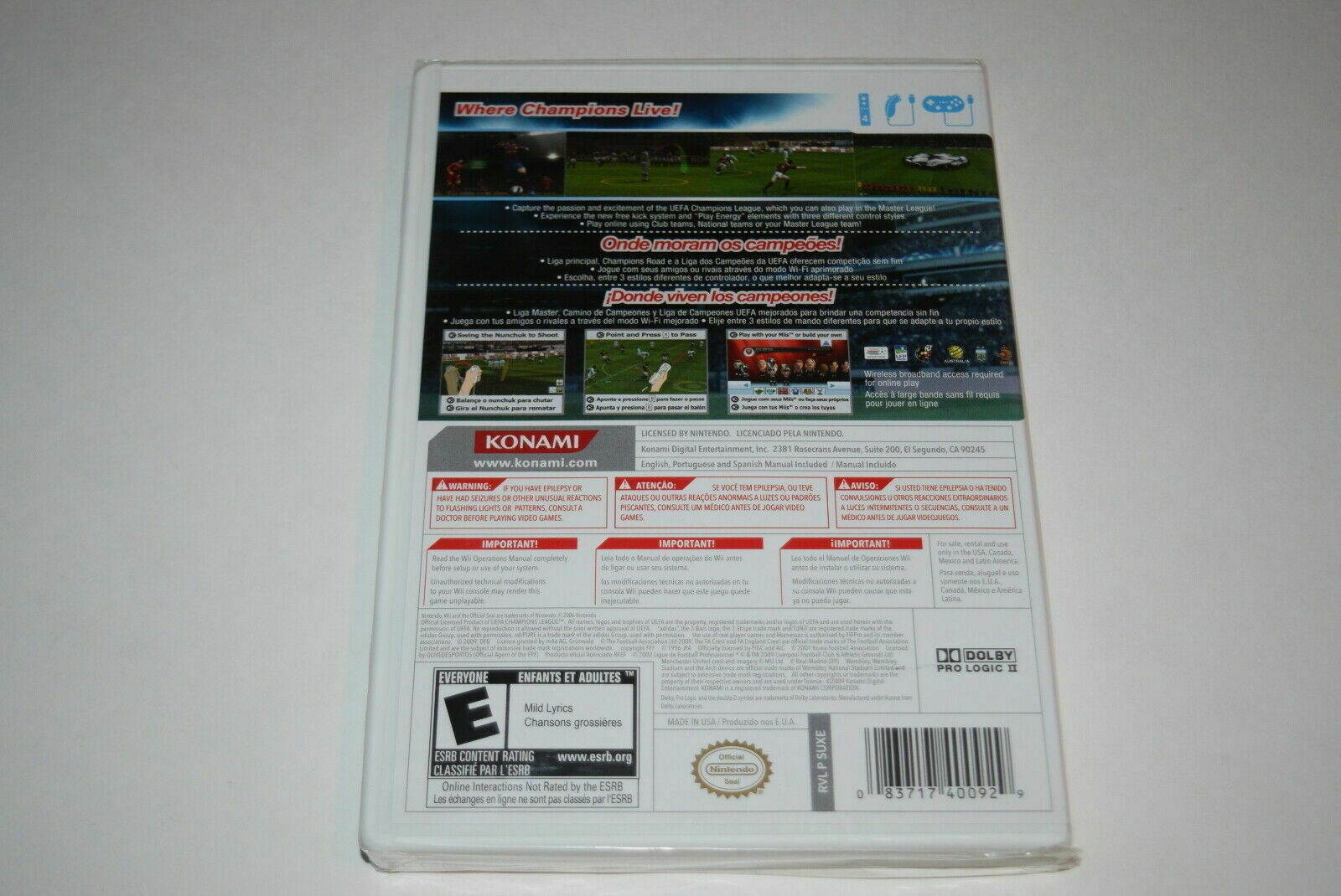 Pro Evolution Soccer 2010 Nintendo Wii Video Game  Sealed