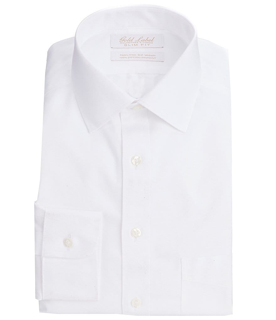 Psycho Bunny Non-Iron Modern Fit Spread Collar Solid Dress Shirt
