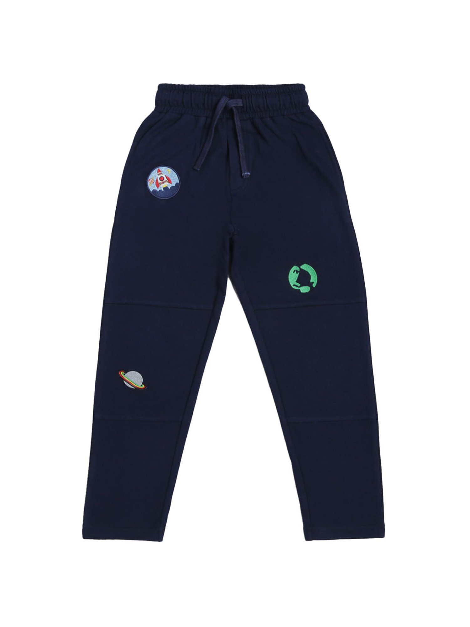 Li'l Tomatoes Boys Navy Embroidered Trackpants