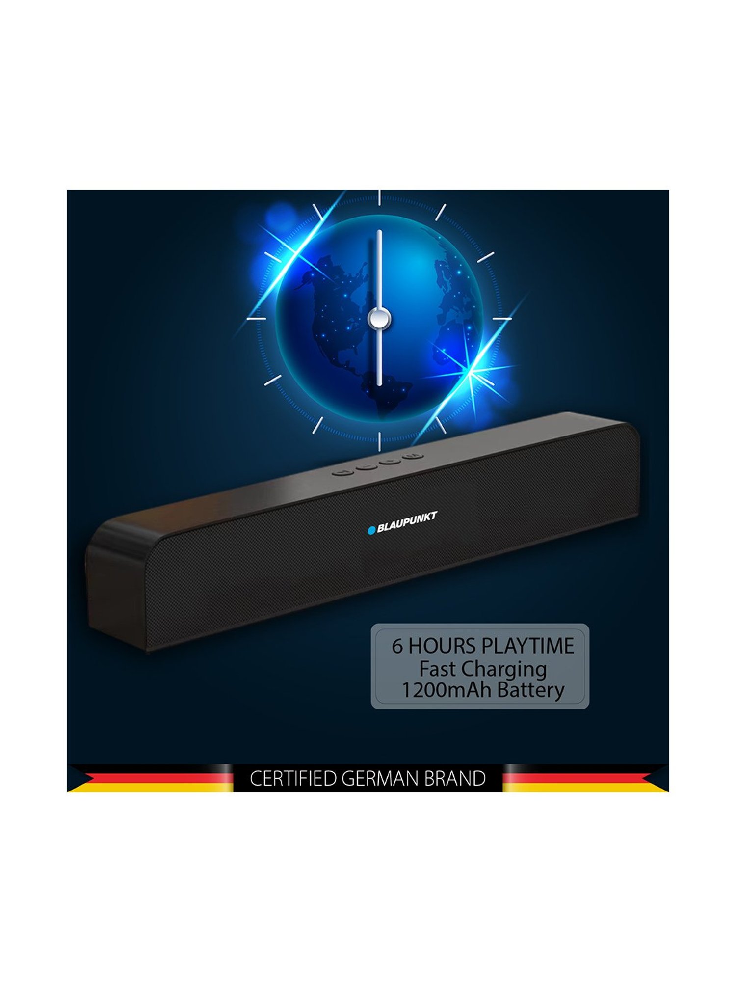 Portronics Decibel 24 | 10W Bluetooth Soundbar Speaker With In Built Mic (Black)