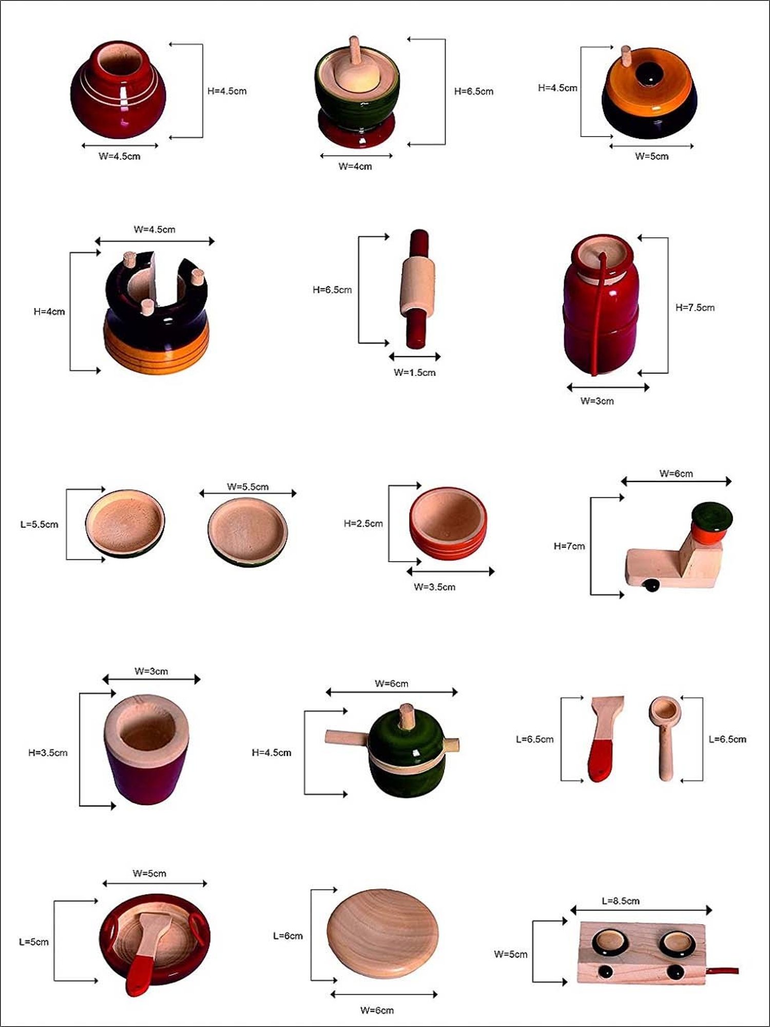 Desi Toys Kids Multicolor Wooden Kitchen Pretend Playset