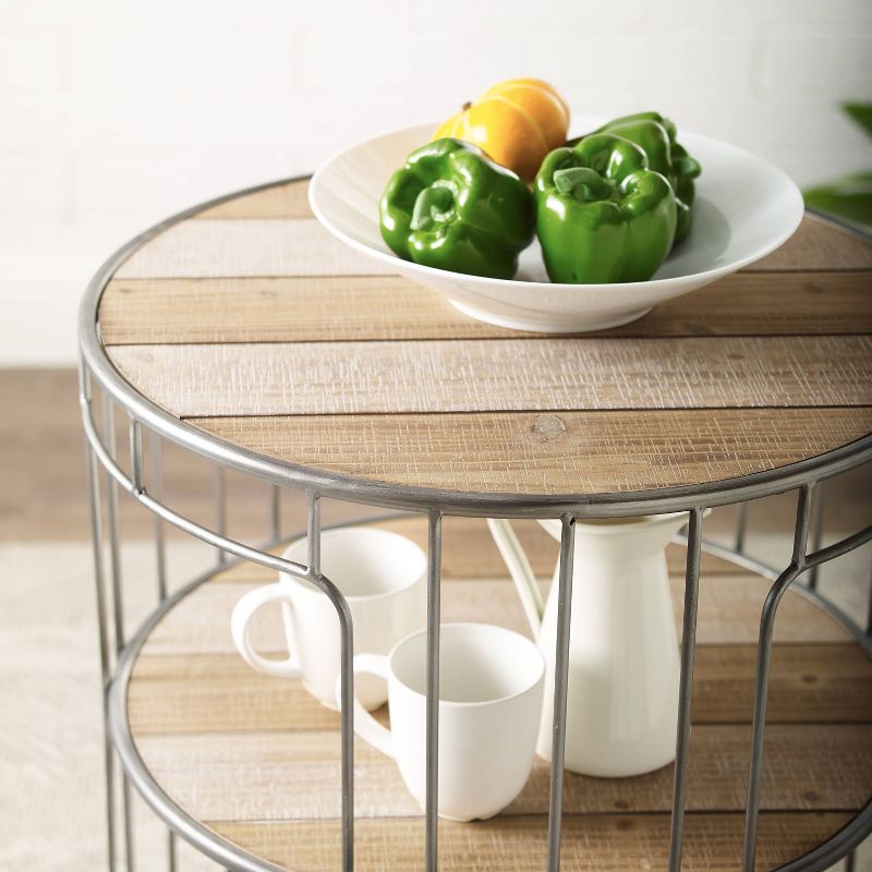 Ani 3 Tiered Rolling Cart Natural - Linon