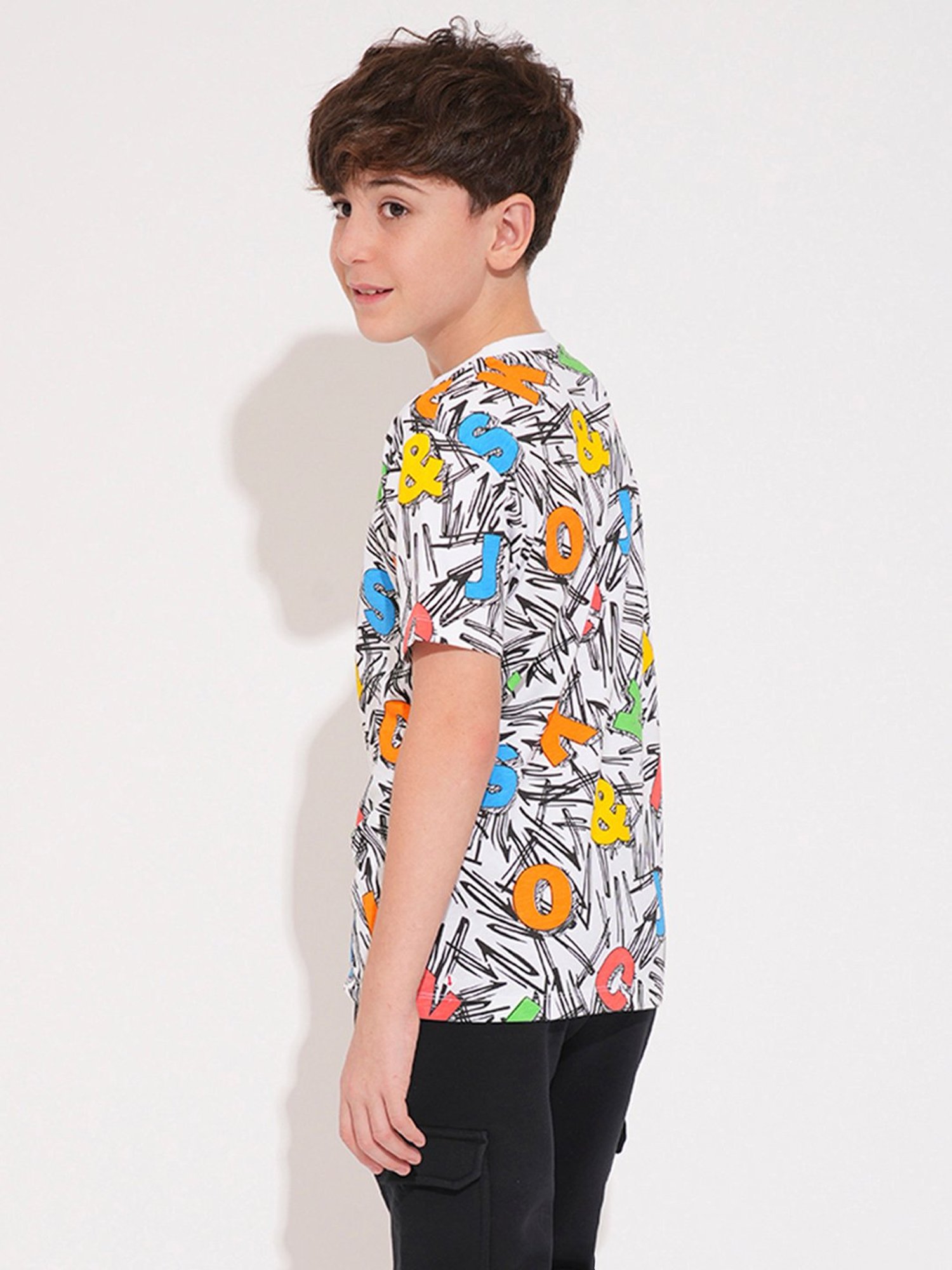 MINIKLUB Boys Blue Printed Full Sleeves T-Shirt