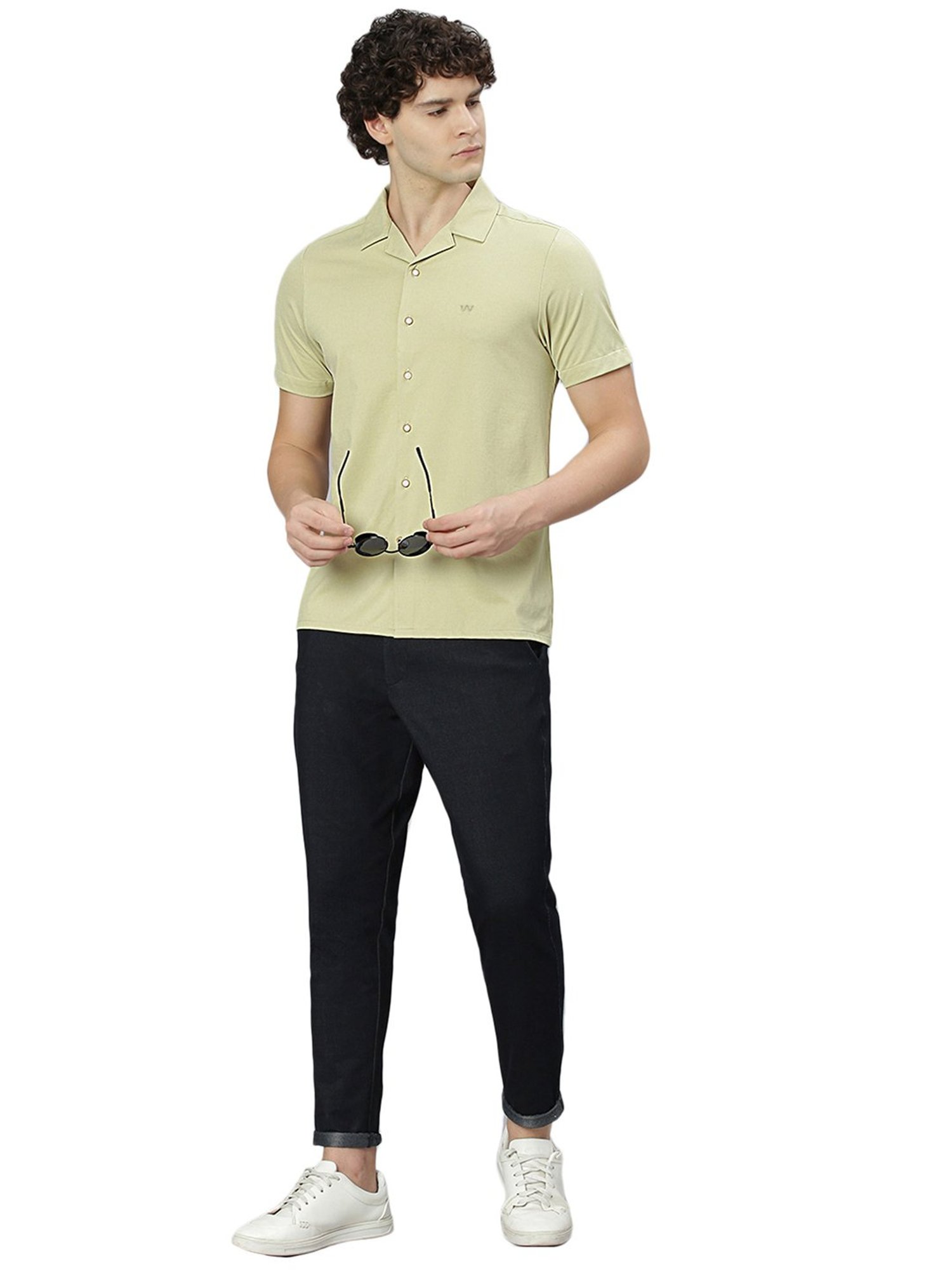 Slowave Khaki Regular Fit Shirt