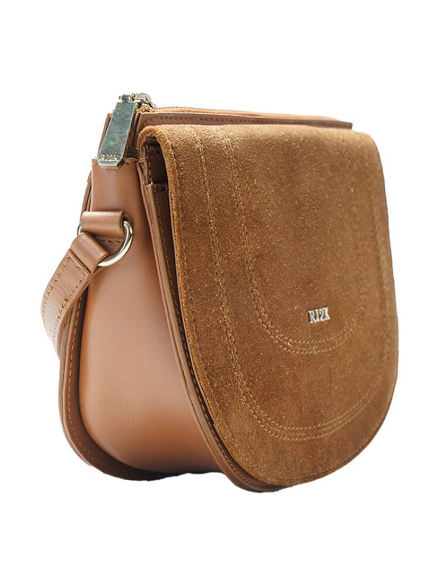 RI2K London Tan Leather Medium Cross Body Bag