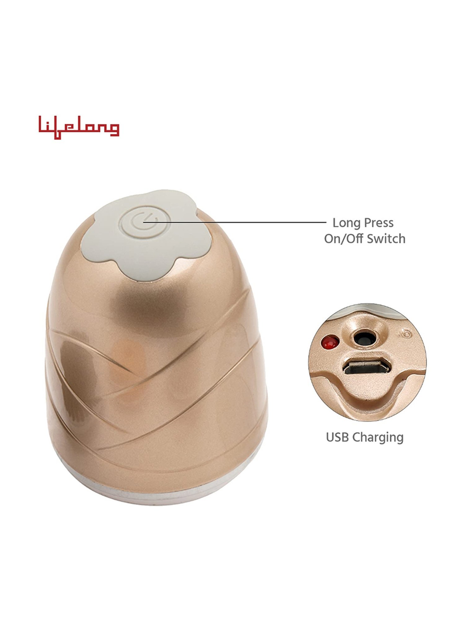 Lifelong LLM720 Rechargeable Face Cleaning Massager (Gold)