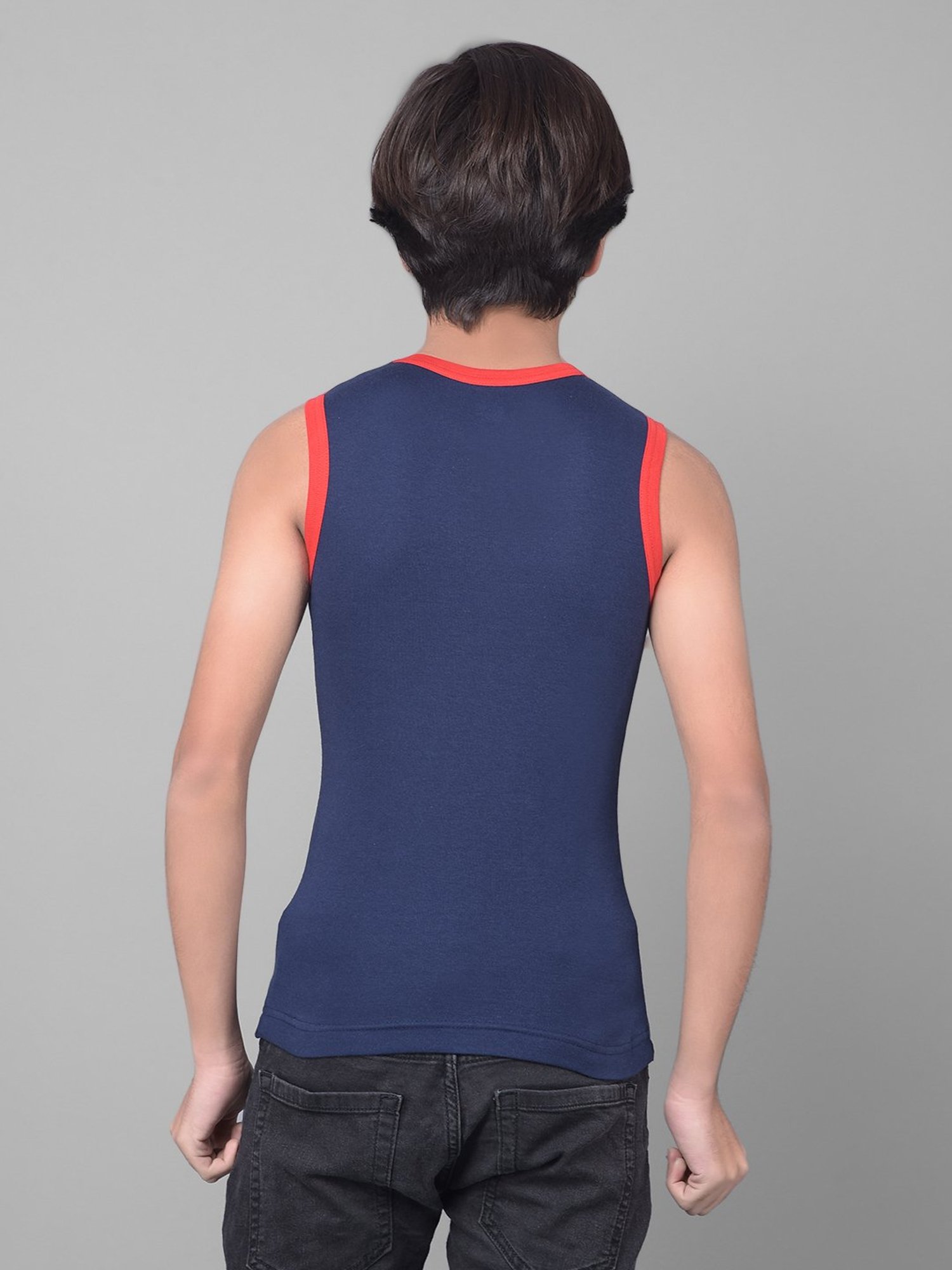 Dollar Bigboss Boys Multicolor Solid Vest (Pack Of 3)