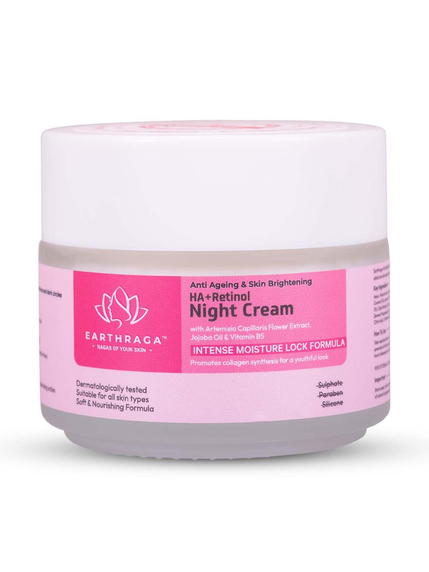 Earthraga Anti Ageing & Skin Brightening HA + Retinol Night Cream - 100 ml