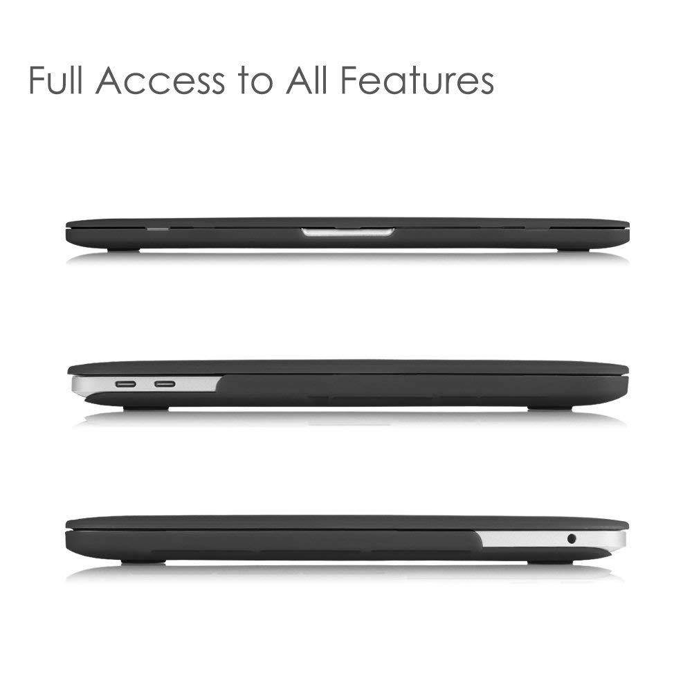 Fintie MacBook Pro 13 Case (2018 & 2017 & 2016 Release) - Protective Snap On Hard Shell Cover for Newest 13-inch MacBook Pro 13" A1989/A1706/A1708 with/Without Touch Bar and Touch ID, Frost Black