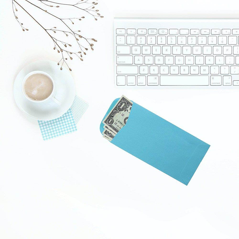 JAM PAPER #7 Business Colored Envelopes - 3 1/2 x 6 1/2 - Blue Recycled - 50/Pack