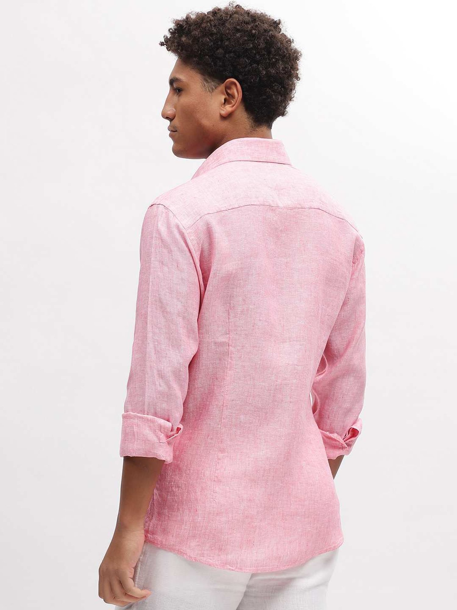 Bruun & Stengade Pink Linen Slim Fit Shirt