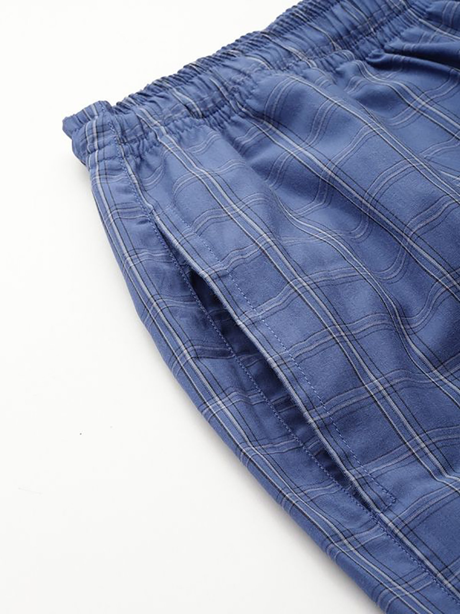 English Navy Blue Regular Fit Checks Lounge Sets