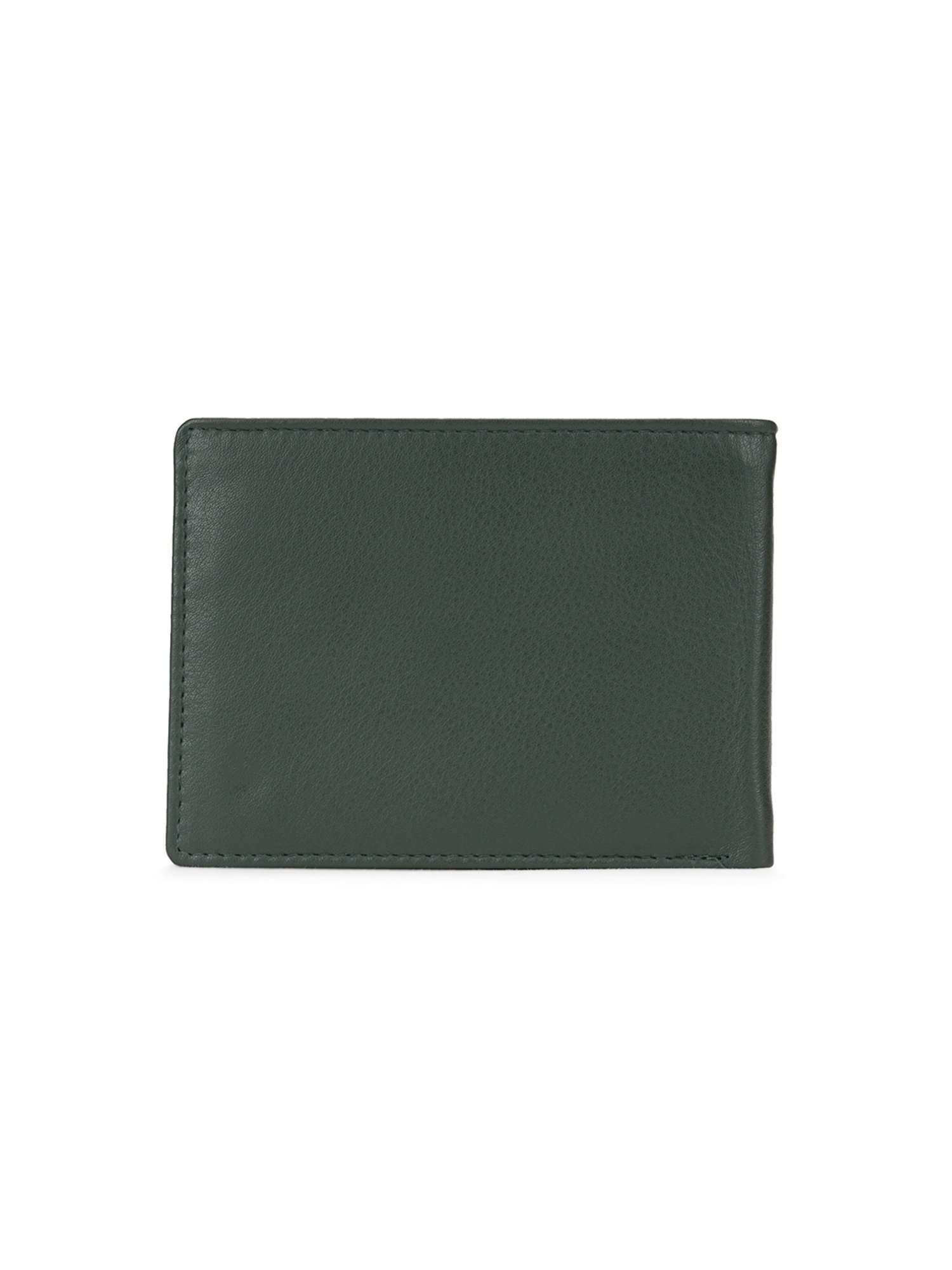 PERQUISITE Green Casual Leather Bi-Fold Wallet for men