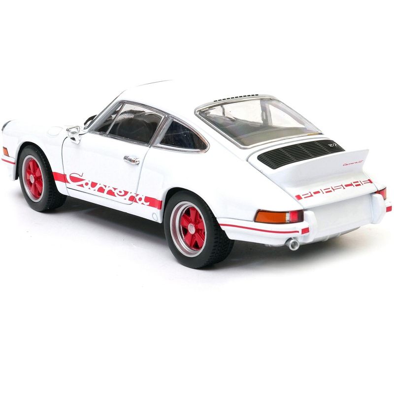 Porsche 911 Carrera RS 2.7 White with Red Stripes "NEX Models" 1/24 Diecast Model Car by Welly
