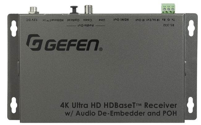Gefen EXT-UHDA-HBTL-RX 4K Ultra HD HDBaseT Receiver w/ Audio De-Embedder and POH