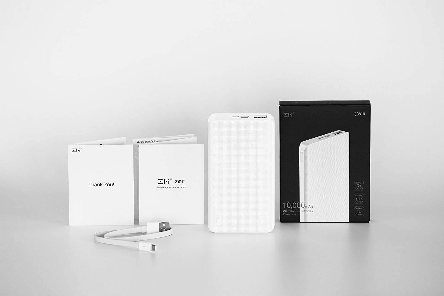 ZMI PowerPack 10K Smallest Lightest 10000mAh Battery Pack Fast Charging Portable Charger Pocket Power Bank for iPhone iPad Samsung (Nexus Pixel 2/XL Require Special Cord) Phone Cords Sold Separately