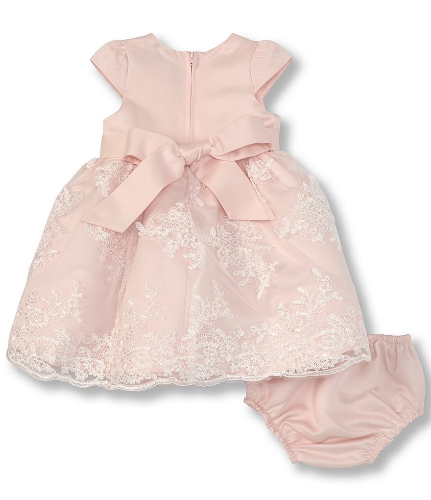 Chantilly Place Baby Girls 12-24 Months Satin/Embroidered A-Line Dress
