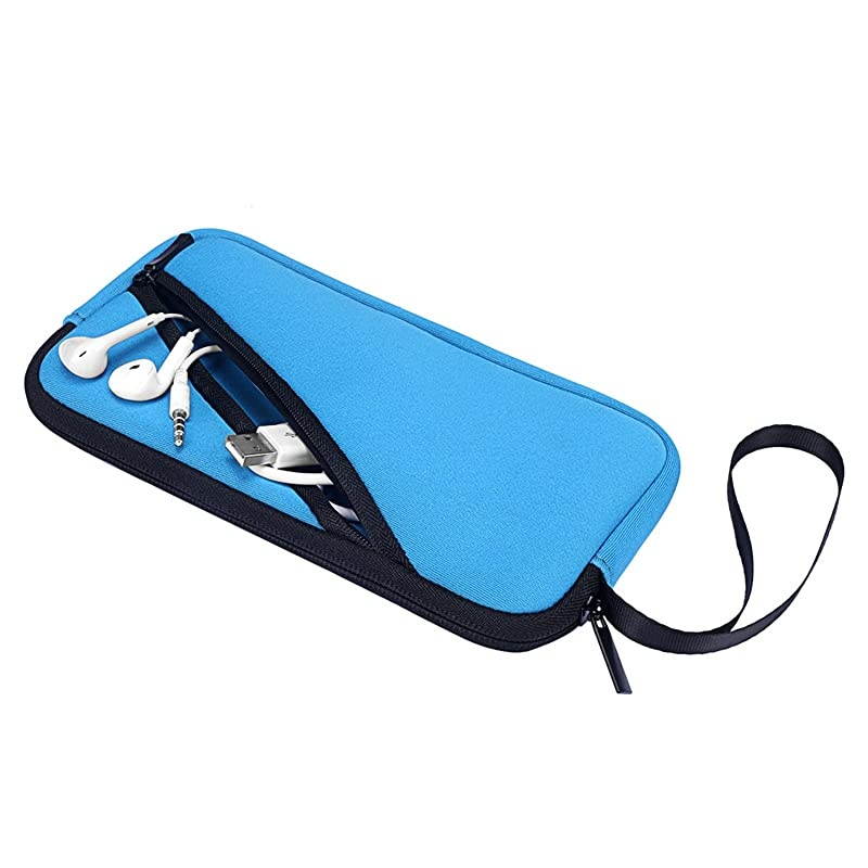 Soft Carrying Pouch Sleeve Case Neoprene Bag Cover for Texas Instruments TI-83 TI-89 TI-84 Plus C Silver Edition Casio Graphing Calculator (Blue)