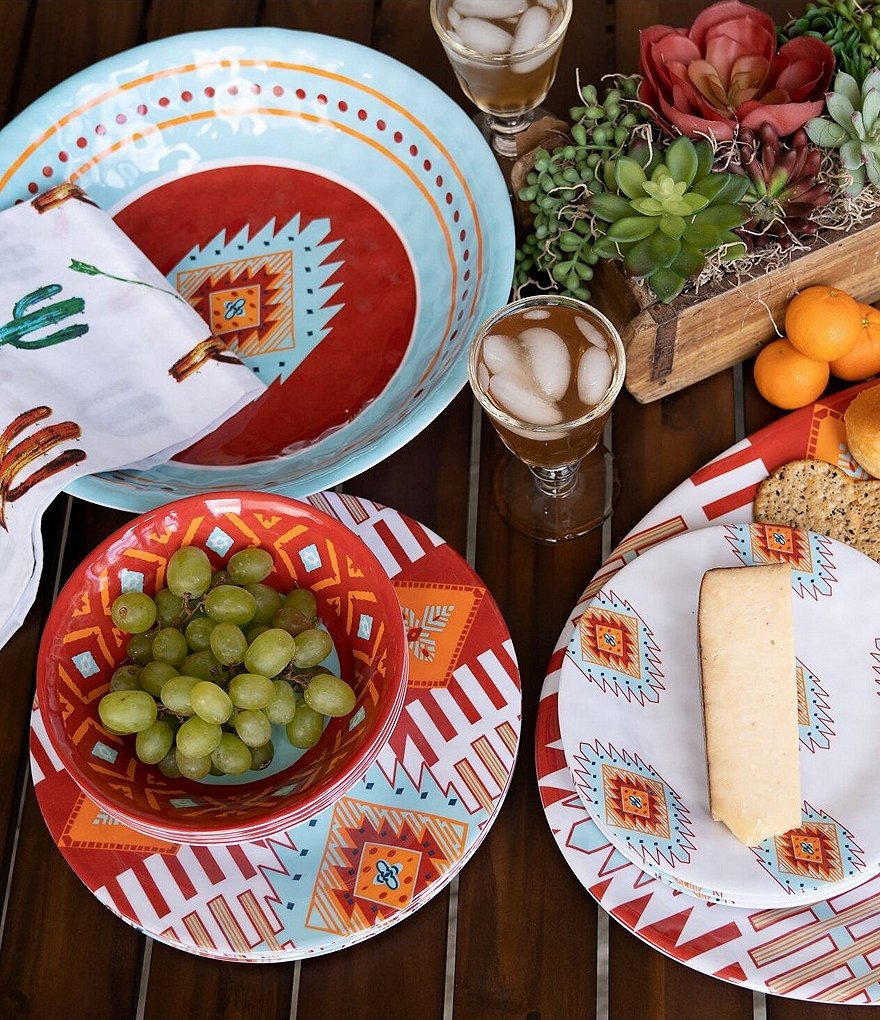 HiEnd Accents Southwest Melamine Salad Plate, Set of 4