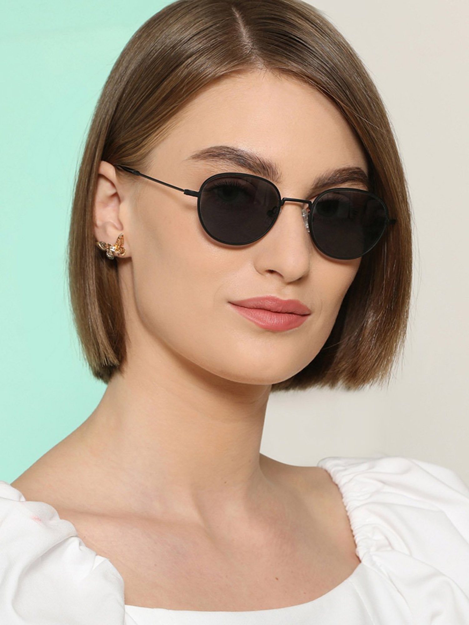 John Jacobs JJ S12810 Grey Polarized Round Sunglasses