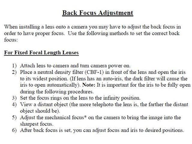 Computar Ganz High Quality CCTV Camera Lens filter 
CBF-1 Camera Back Focusing Neutral Density Filter w/case