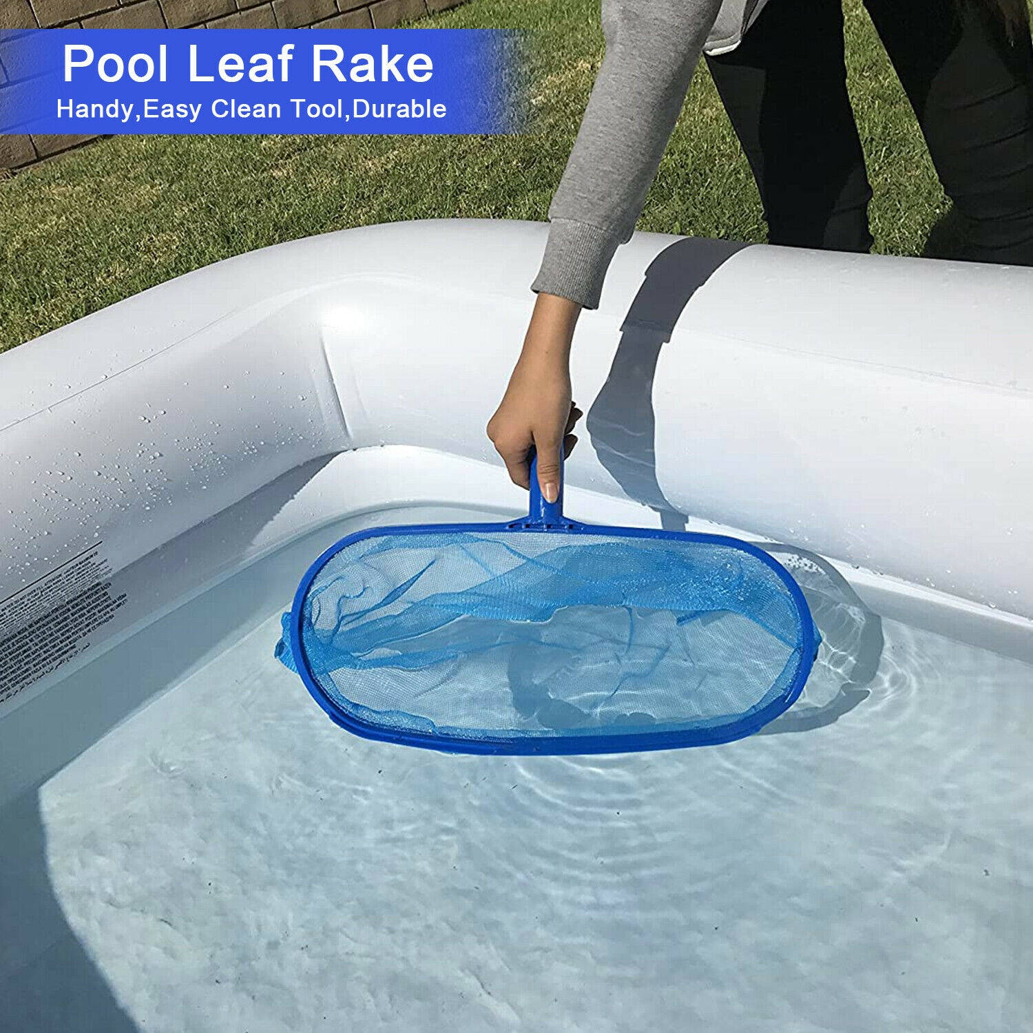 Swimming Pool Leaf Skimmer Net Hot Tub Spa Cleaning Leaves Deep Rake Mesh Tools