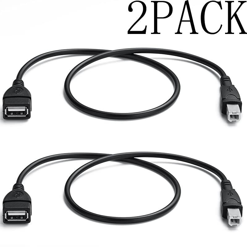 Pack USB 0 Cable A Female to USB B Male Cable for Printer Extender Connection Cables USBAFUSBBM Adapter USBAUSBB Cables Black