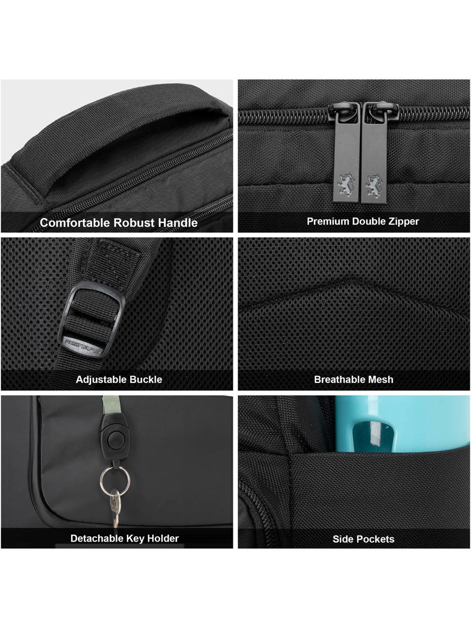 Red Tape 32 L Black Large Laptop Backpack