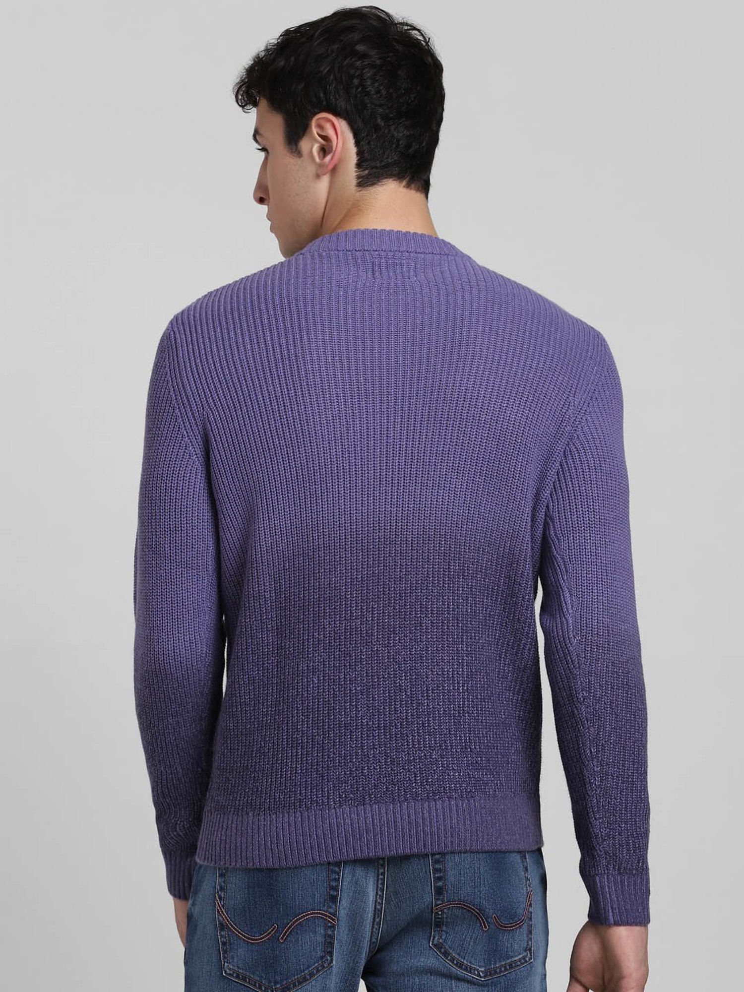 Jack & Jones Purple Slim Fit Textured Sweater