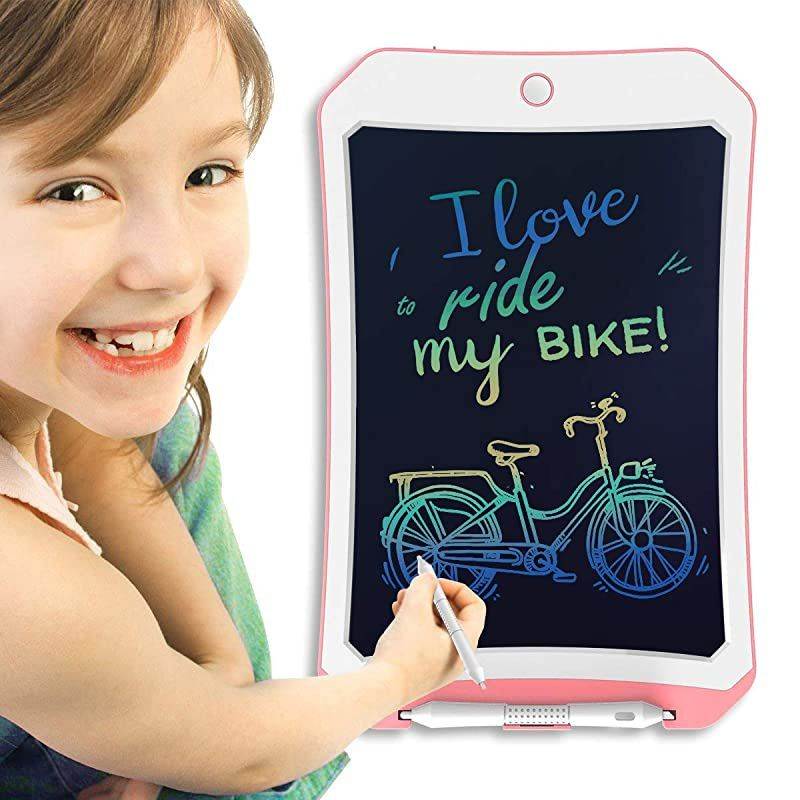 Upgraded Colorful Screen 8.5 Inch LCD Drawing Tablet for Kids Age 3+ , Electronic Magnetic Writing Doodlle Board-Toys (Pink-White-C)