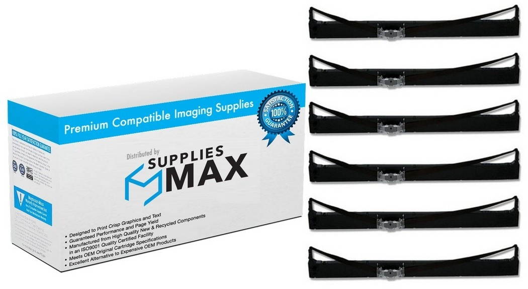 SuppliesMAX Compatible Replacement for TallyGenicom MT-130/150-9/24/T2040/T2145/T2150 Black Printer Ribbons (6/PK) (GCM052220)