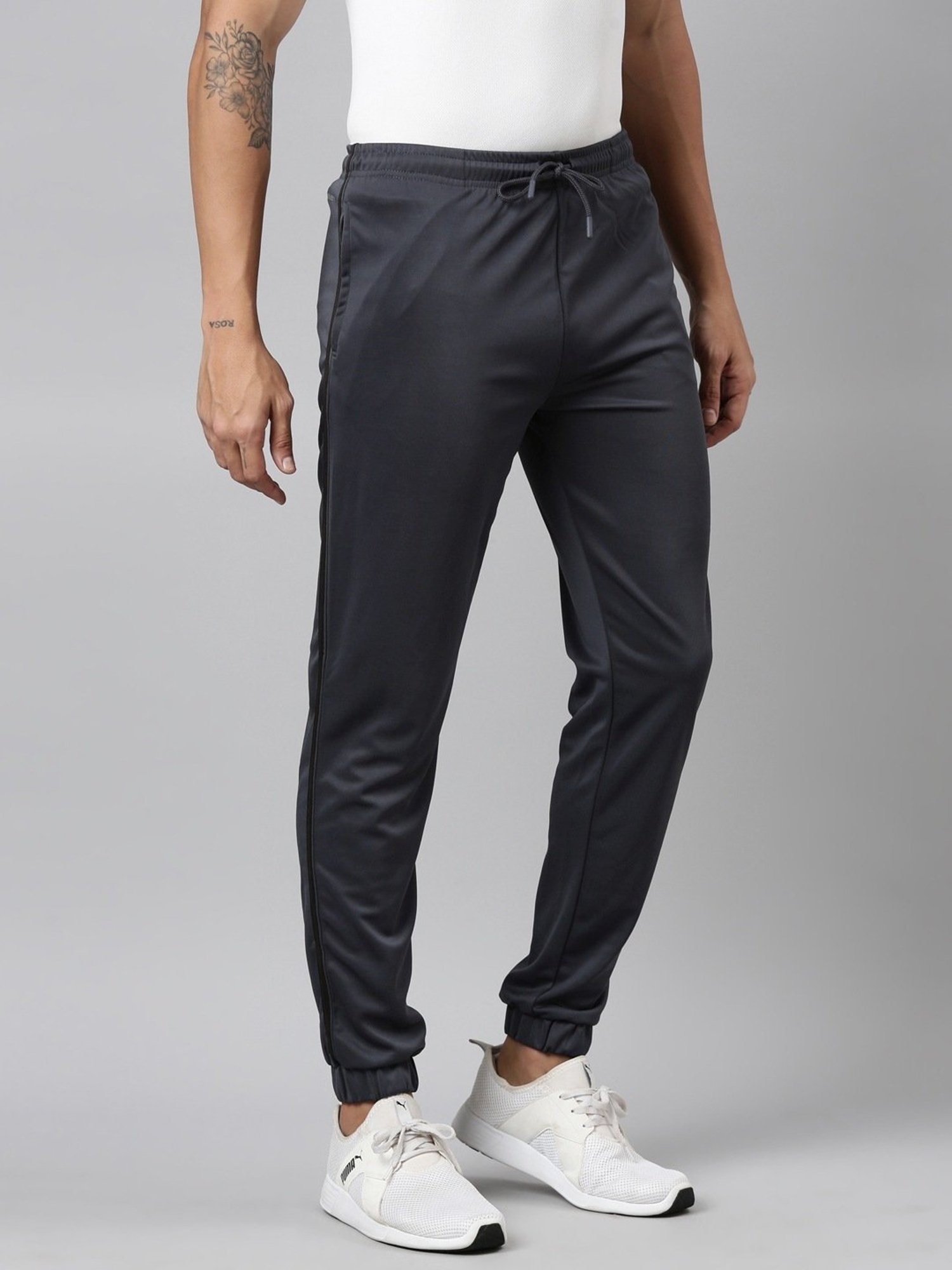 Dixcy Scott Originals Grey Cotton Regular Fit Sports Joggers