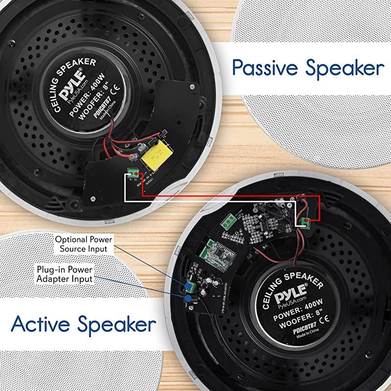 Pair 65 Bluetooth Universal Flush Mount inWall inCeiling 2Way Speaker System Dual Polyprone Cone amp Polymer Tweeter Stereo Sound 300 Watts PDICBT67