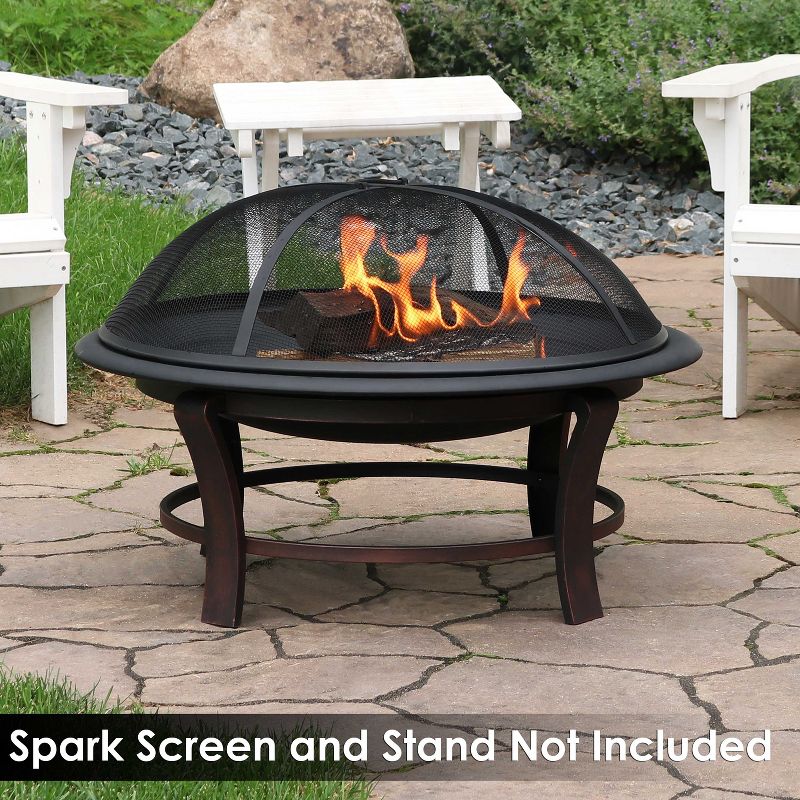 DeckMate 30371 Avondale Outdoor Backyard Patio Portable Steel Fire Bowl Fire Pit, Antiqued Copper Finish