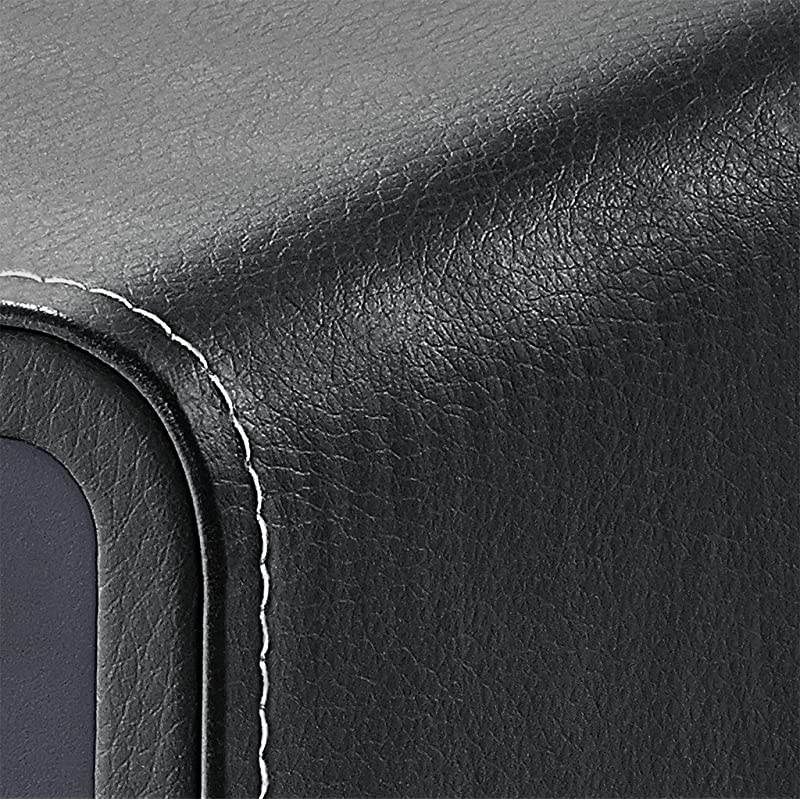 WR-15BK AM/FM Table Top Wooden Radio, Black Leatherette