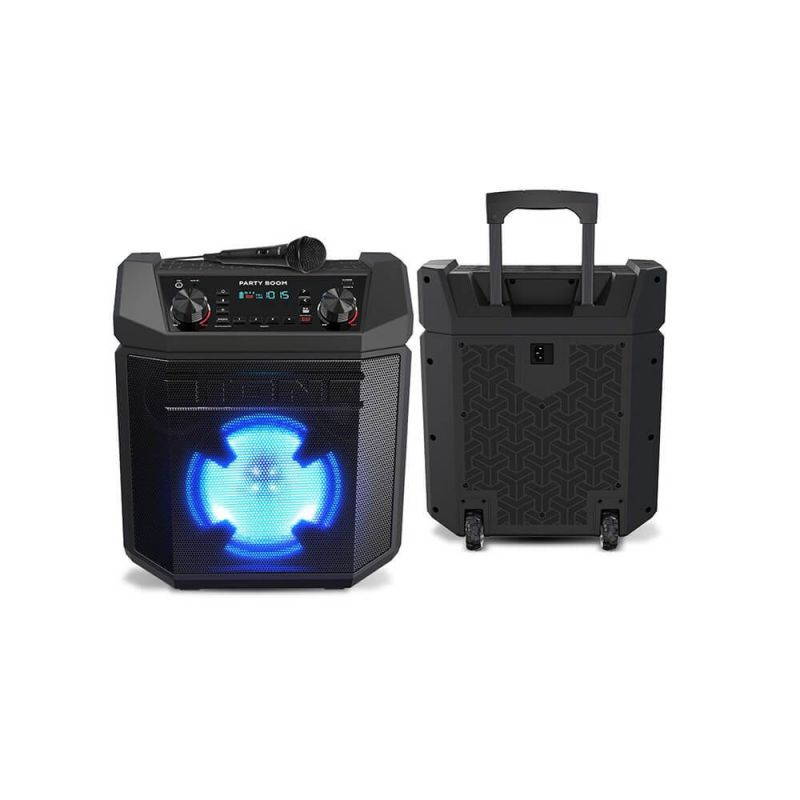 Ion Audio Party Boom Bluetooth Wireless Speaker System with 100-Watt Peak Power Amplifier, Color-Changing Woofer, AM/FM Radio, and USB Charging, IPA101