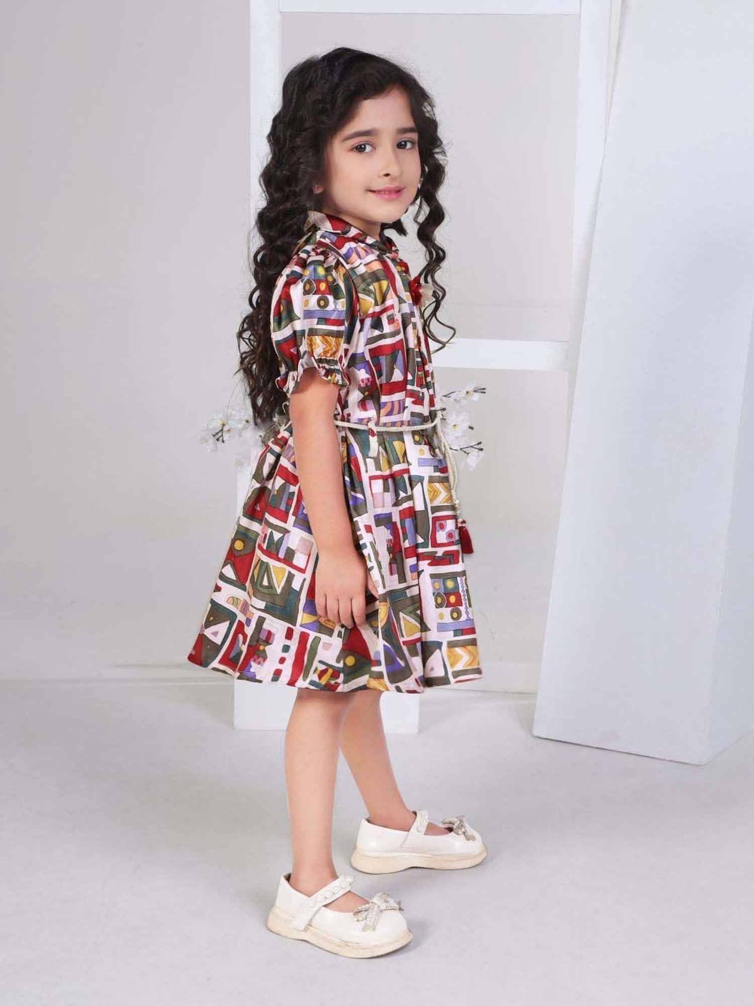Peppermint Girls Multicolor Printed Dress