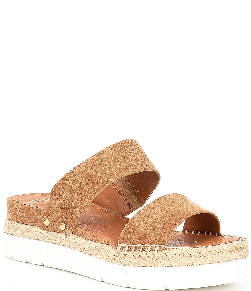 Sarto by Franco Sarto Cappy Suede Espadrille Slide Wedge Sandals