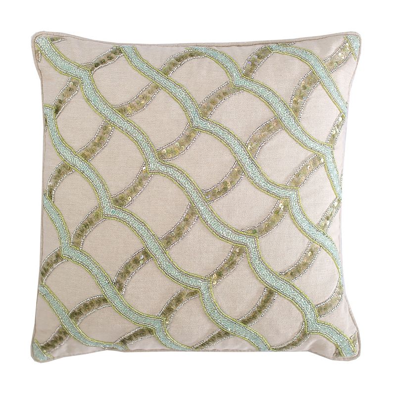 EY Essentials 16" x 15" Sea Glass Ripple Pillow