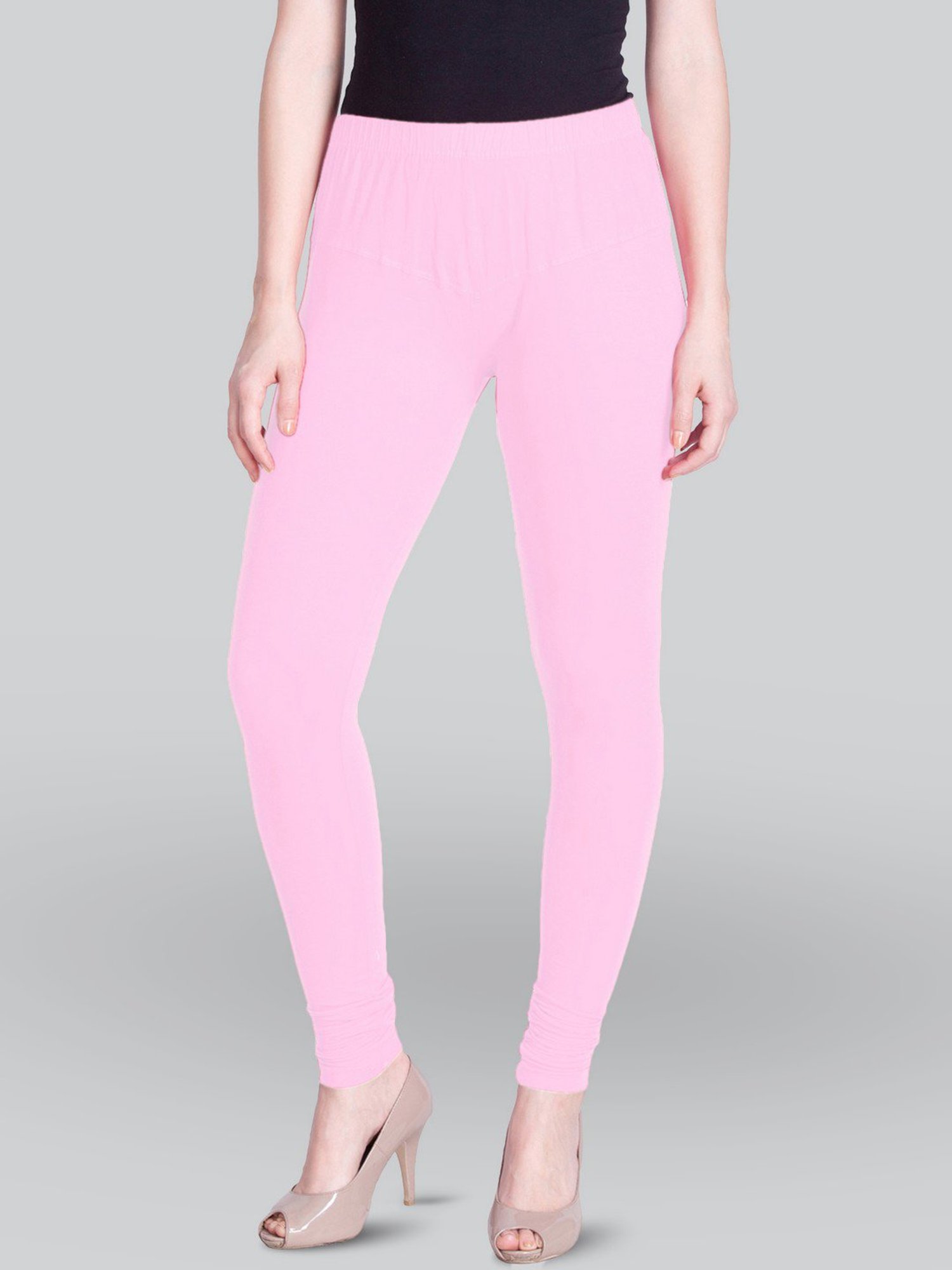 Lyra Pink Cotton Full Length Leggings