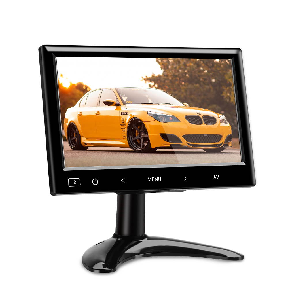 7''LCD  Monitor 140&deg;for Car Office Home Security HDMI VGA with Remote Control