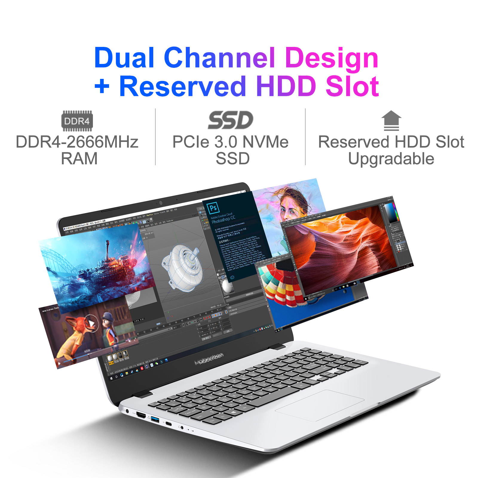 [Local Warranty] MAIBENBEN Laptop MaiBook M543 Ryzen 5 Laptops 15.6" ADS Screen 7nm AMD Ryzen 5 4500U AMD Radeon Graphics 8G DDR4 RAM 512 GB PCI-E SSD+HDD Genuine Windows 10 R5 Notebook Computer