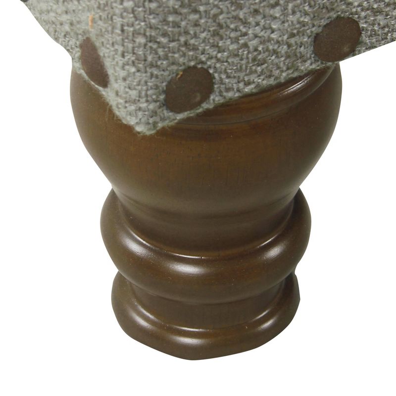 46" Luxury Storage Bench with Nailhead Trim Gray Woven - HomePop