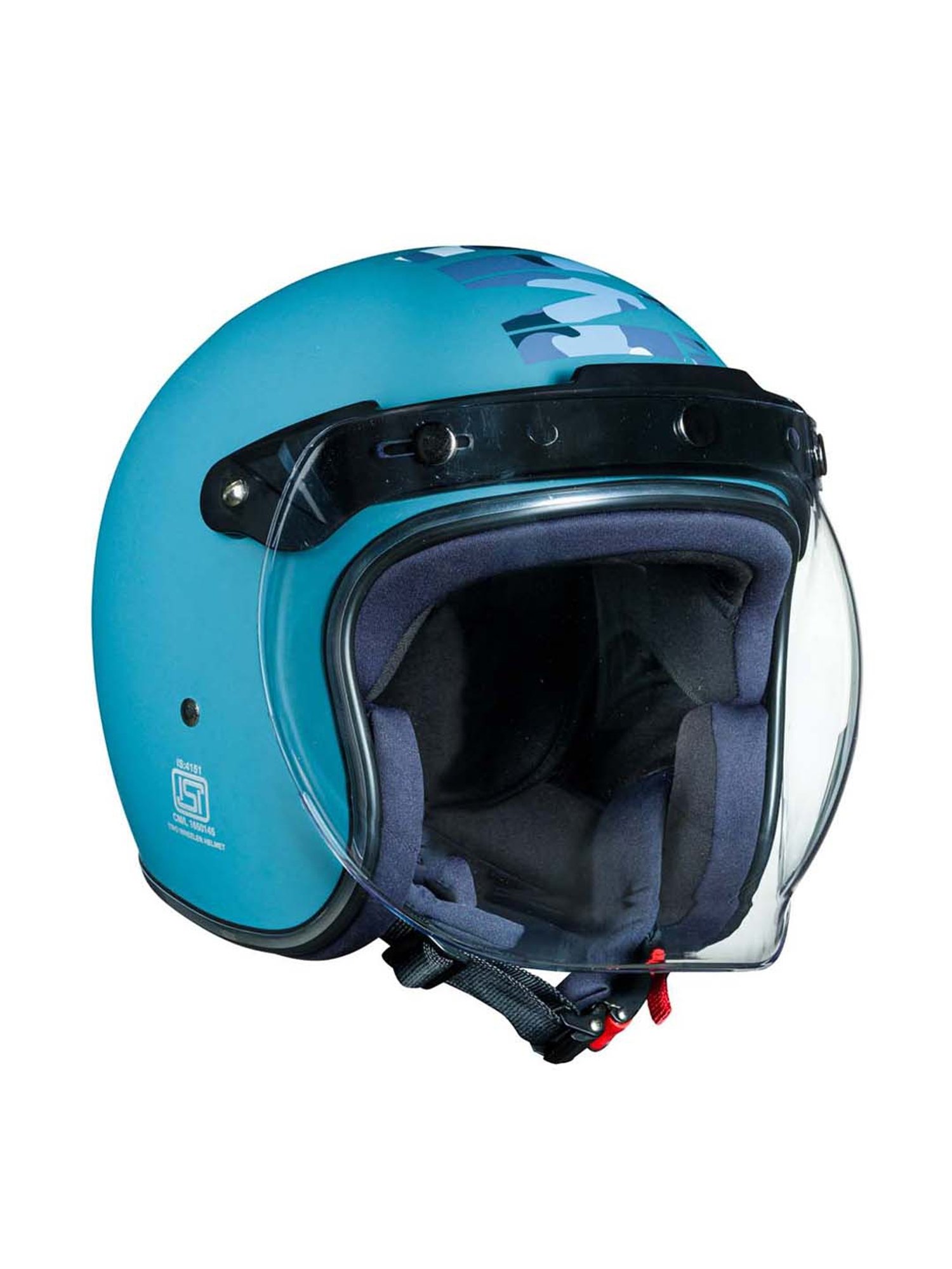 Royal Enfield Camo MLG Bobber Open Face Helmet Matt Squadron Blue - L