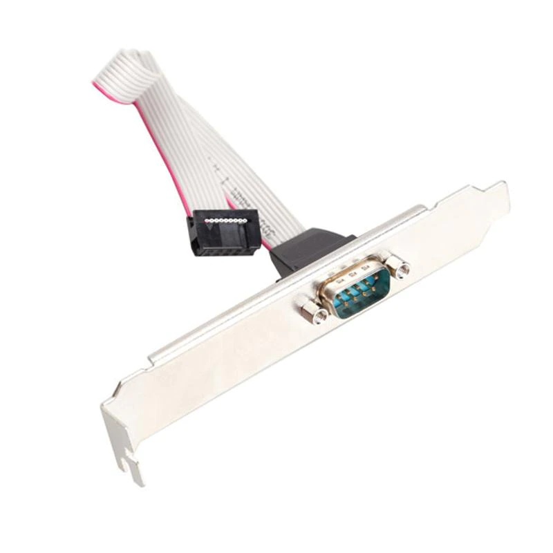 Com Port Ribbon Serial Cable Connector 9 Pin Female to RS232 Serial DB9 Pin Bracket with Cable Motherboard RS232 DB9 Pin